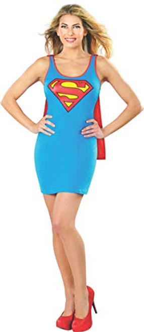 Rubies DC Comics Justice League Superhero Style Adult Dress with Cape Supergirl Blue Medium Costume Rubies DC Comics Justice League Superhero Style Adult Dress with Cape Supergirl Blue Medium Costume