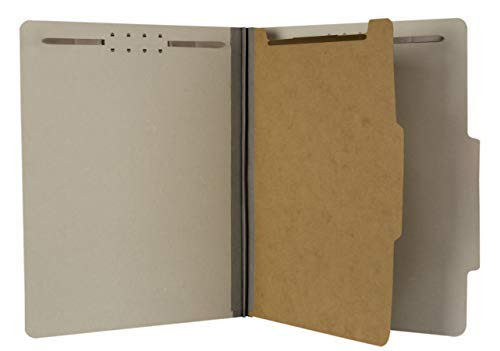 The File King - Pressboard Classification Partition File Folder - Letter Size - Top Tab with Dividers and Fasteners for Filing Cabinets and Drawers - Box of 10