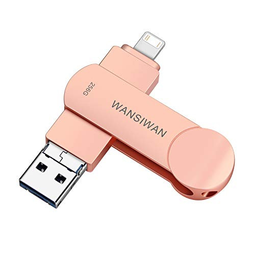 Flash Drive 256GB Thumb Drives for Phone Photo Stick Flash Drive 256G 3in1 Memory Stick WANSISEN Compatible iPhoneXiPadiPodMacBookAndroidPCiOSUSB CPink256G-ZQ