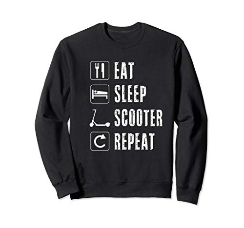 Eat Sleep Scooter Repeat Electric Retro Vintage Scootering Sweatshirt
