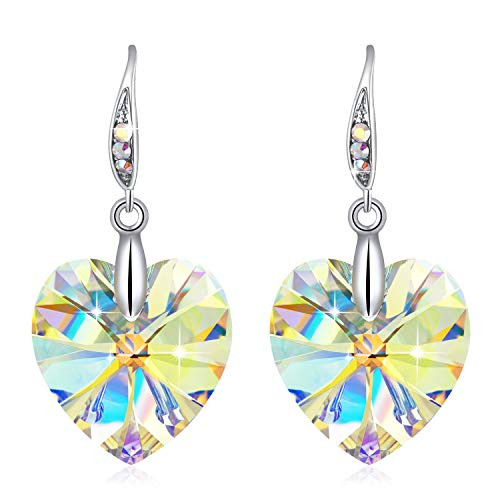 PLATO H Heart Earrings Crystals from Swarovski for Women Girls with Unique Gift Box Dainty Jewelry Anniversary PLATO H Heart Earrings Crystals from Swarovski for Women Girls with Unique Gift Box Dainty Jewelry Anniversary
