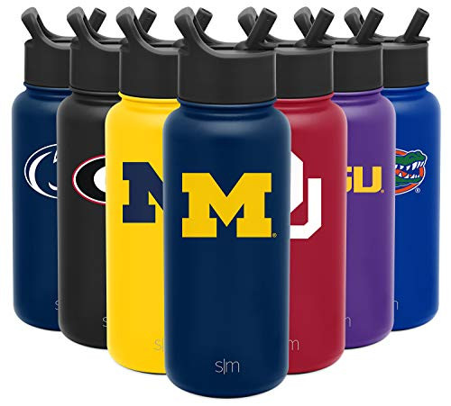 Simple Modern NCAA Michigan Wolverines 32oz Water Bottle with Straw Lid Insulated Stainless Steel Summit