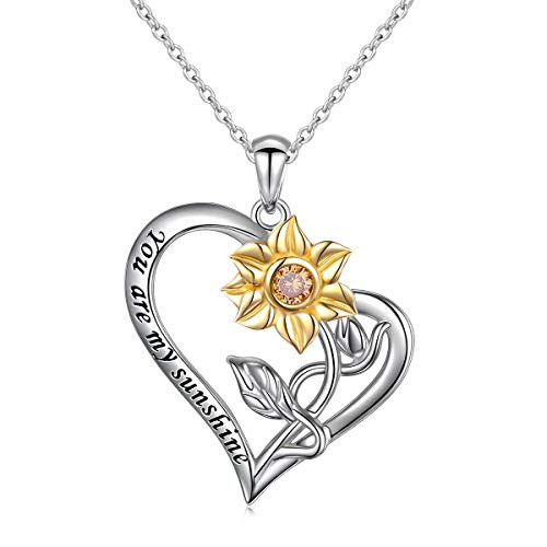 You Are My Sunshine Sunflower Gold Plated S925 Sterling Silver Pendant Necklace Earrings Jewelry Set Sunflower in heart You Are My Sunshine Sunflower Gold Plated S925 Sterling Silver Pendant Necklace Earrings Jewelry Set Sunflower in heart