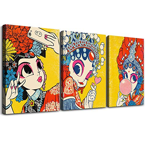 Canvas Wall Art for Living Room Bedroom family bathroom Wall decor modern red Abstract paintings people Opera wall Pictures 3 piece Wall Prints Artworks room Decoration fashion Home wall Decorations