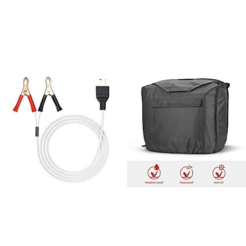 BougeRV Generator DC Charging Cables for Honda Generator 16AWG with 2X 20A Pure Copper Alligators Generator Storage Cover for Honda Generator EU2200i EU2200IC EU2000i EU2000i EU2000i