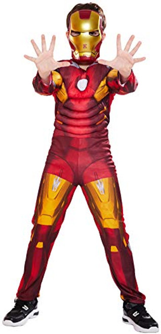 RONGANDHE Kids Superhero Bodysuit Halloween Cosplay Costumes 3D Muscle-Iron-m-L