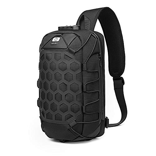 Sling Bag Sling Backpack Crossbody Shoulder bag Waterproof with USB Charging Port Casual Daypacks for Men Women Outdoor Cycling Hiking Black