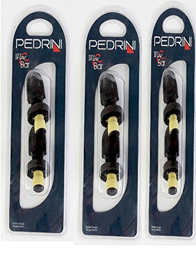 Pedrini Wine and Bar Plastic Bottle Stoppers, 3-Pack