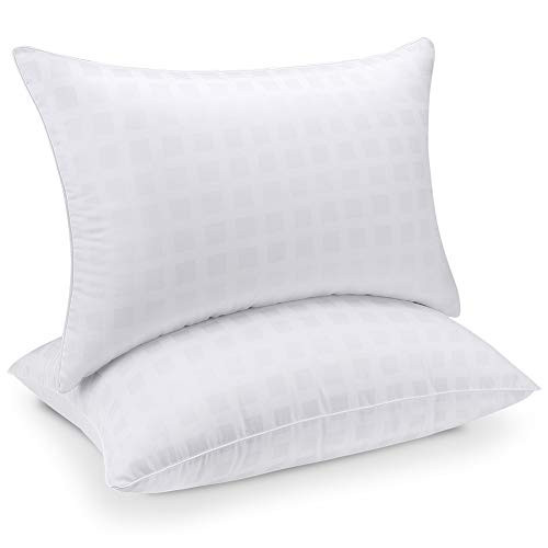 OCNESS Standard Size Bed Pillows for Sleeping 2 Pack Hotel Collection Gel Pillows Hypoallergenic Down Alternative Pillow for Side Back Sleepers Breathable Cotton Pillows with Ultra Soft Fiber Fill