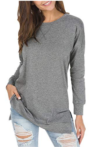levaca Womens Oversize Loose Pullover Sweatshirts Tunic Tops for Leggings Darkgray XXL