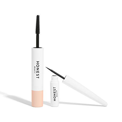 Honest Beauty Liquid Eyeliner Black 0_058 fl_ oz_ and Honest Beauty Extreme Length Mascara  Lash Primer  2-in-1 Boosts Lash Length Volume   Definition 0_27 fl_ oz_