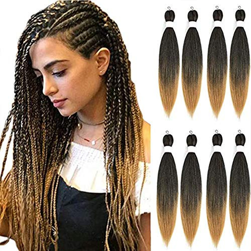 26 Inch Pre-stretched Braiding Hair 8 packs Ombre Easy Braid Professional Itch Free Synthetic Fiber Crochet Braids Yaki Texture Hair Extensions Braid HairT427 26 Inch Pre-stretched Braiding Hair 8 packs Ombre Easy Braid Professional Itch Free Synthetic Fiber Crochet Braids Yaki Texture Hair Extensions Braid HairT427