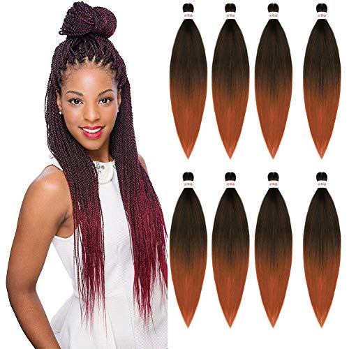 26 Inch 8 Packs Pre-stretched Braiding Hair Ombre Easy Braid Professional Itch Free Synthetic Fiber Crochet Braids Yaki Texture Hair Extensions Braids HairT1B350 26 Inch 8 Packs Pre-stretched Braiding Hair Ombre Easy Braid Professional Itch Free Synthetic Fiber Crochet Braids Yaki Texture Hair Extensions Braids HairT1B350