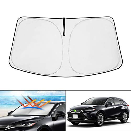 KUST Windshield Sun Shade Blocks UV Rays Sun Visor Protector Foldable Sunshade for Toyota Venza 2020 2021 Keep Your Car Cooler