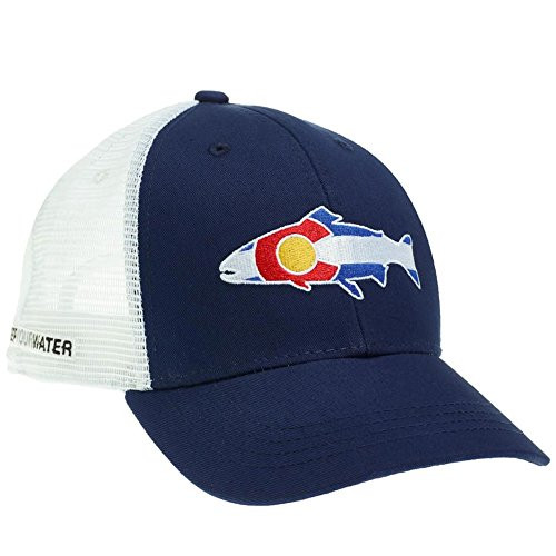 RepYourWater Colorado Trout Flag Mesh Back Hat NAVYWHITE ONE SIZE