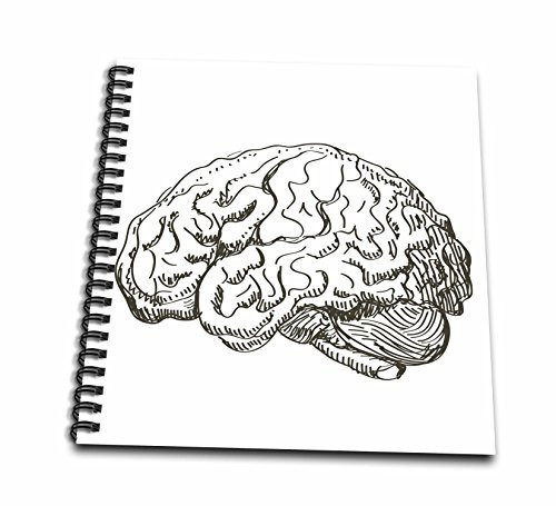 3dRose db-38393-1 Brain Drawing Book 8 by 8-Inch
