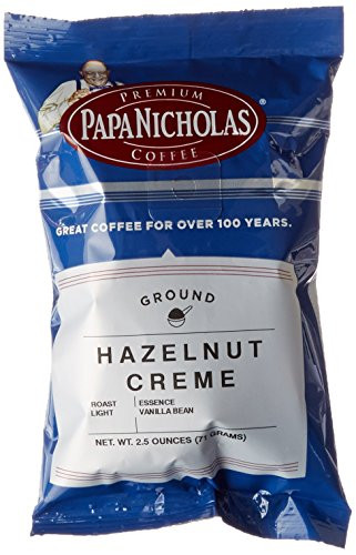 PapaNicholas Coffee PCO25187 Hazelnut Creme-Flavored Arabica Ground Coffee Packets Pack of 18