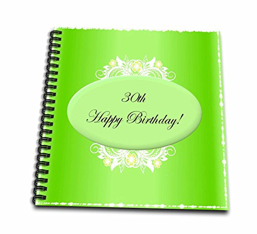 3dRose db-38856-1 Green 30Th Birthday Drawing Book 8 by 8-Inch
