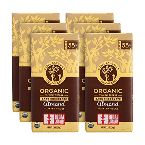 Equal Exchange Organic Dark Chocolate with Almonds 2_8-Ounce Pack of 6