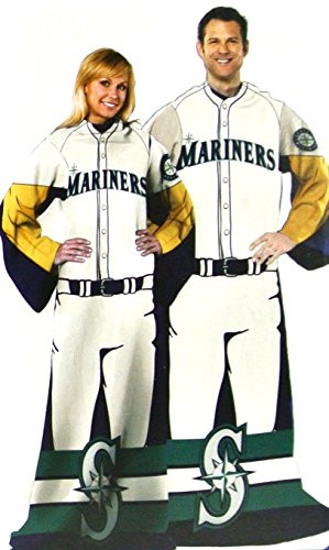 Northwest MLB Seattle Mariners Throw Blanket with Sleeves One Size Multicolor