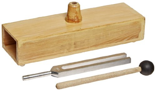 United Scientific TFRB341 Wooden Resonance Box Unit Includes Tuning Fork and Mallet 341_3Hz Frequency F Scale