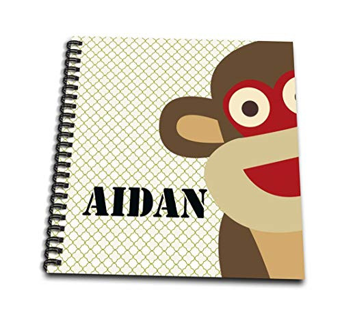 3dRose db-178989-1 Aidan Boys Name Monkey-Drawing Book 8 by 8-Inch