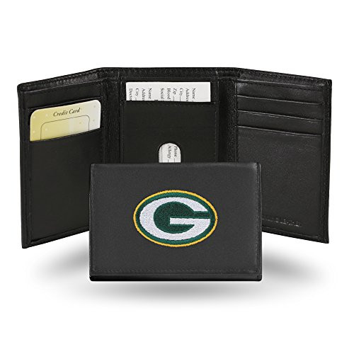NFL Rico Industries Embroidered Leather Trifold Wallet Green Bay Packers NFL Rico Industries Embroidered Leather Trifold Wallet Green Bay Packers