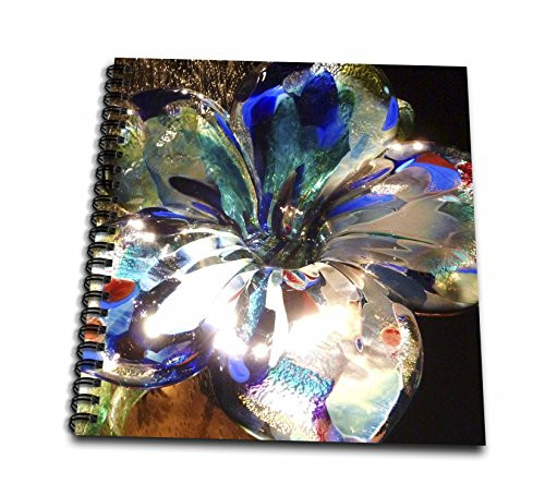 3dRose db-34735-1 Multi Color Glass Flower-Drawing Book 8 by 8-Inch
