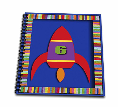 3dRose db-16299-1 Rocket Six-Drawing Book 8 by 8-Inch