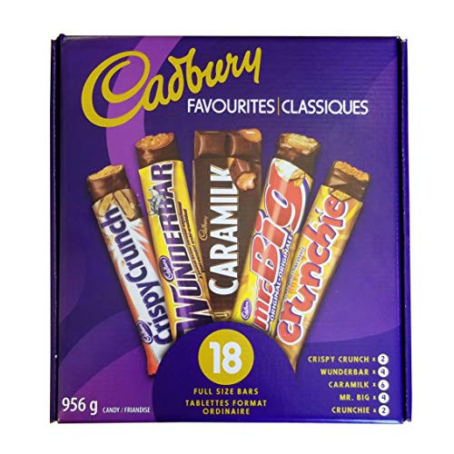 Cadbury 18 Full Size Assorted Chocolate Bars Caramilk Mr Big Crispy Crunch Crunchie Wunderbar 956g