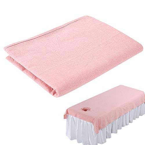 Beauty Massage Bed Sheets Salon Massage SPA Couch Soft Cotton Bed Cover Protector with Face Breath Hole Pink