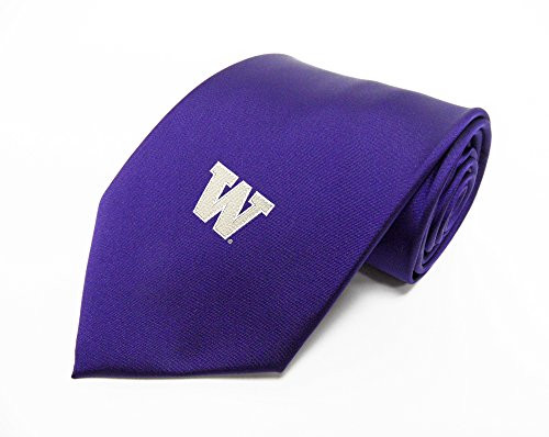 NCAA Washington Huskies Solid Single Logo Tie One Size Purple