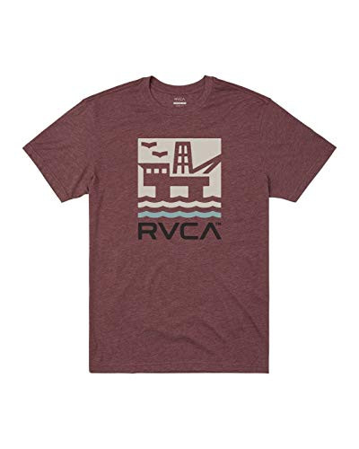 RVCA Men Offshore Short Sleeve Tee Red X-Large