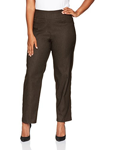 Ruby Rd_ Womens Plus-Size Pull Millennium Tech Stretch Pant Brown Heather 22W