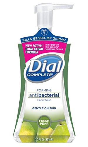 Dial 02934CT Antibacterial Foaming Hand Wash Fresh Pear 7_5oz Pump Bottle Case of 8