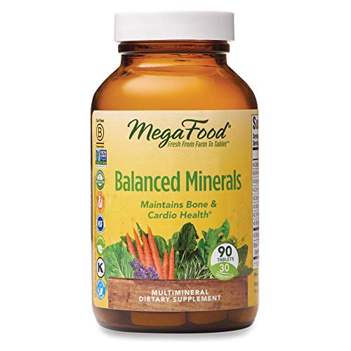 MegaFood Balanced Minerals Helps Maintain Bone and Cardiovascular Health Multivitamin Supplement Vegetarian 90 Tablets 30 Servings