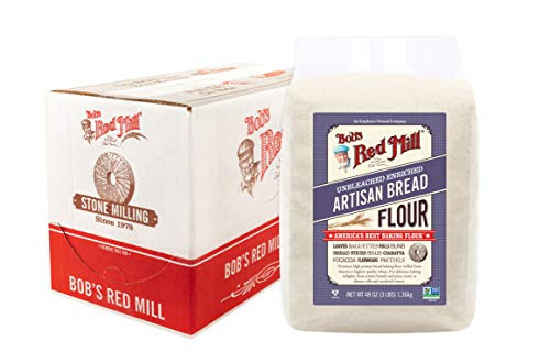 Bobs Red Mill Artisan Bread Flour 48 Oz_ Pack Of 4 3 Pound Pack of 4