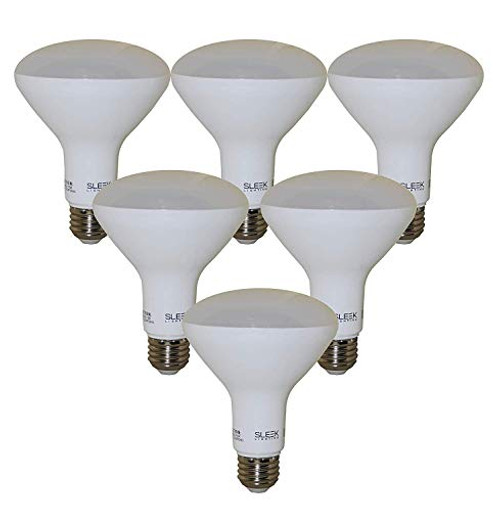SleekLighting BR30 LED 8 Watt Dimmable Wide Flood Light Bulb 65 Watt Equivalent110 Cool White 4000K 650 Lumens E26 Medium Base UL   Energy Star Approved Pack of 6