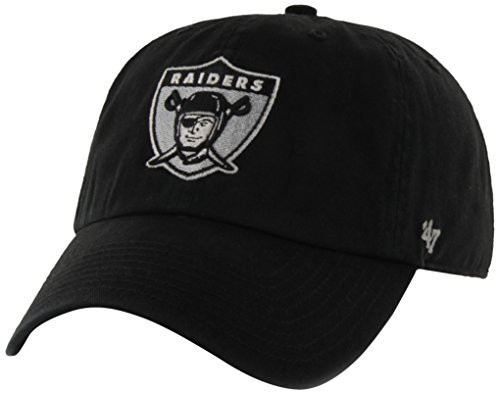NFL Oakland Raiders 47 Brand Clean Up Adjustable Hat 1963 Logo Black One Size NFL Oakland Raiders 47 Brand Clean Up Adjustable Hat 1963 Logo Black One Size