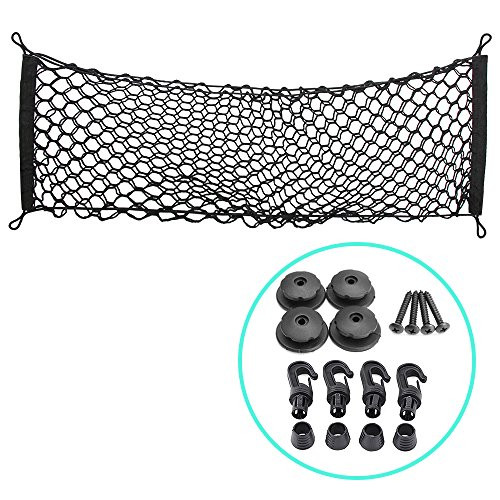 Thie2e Car Rear Cargo Trunk Storage Organizer Net with Hooks