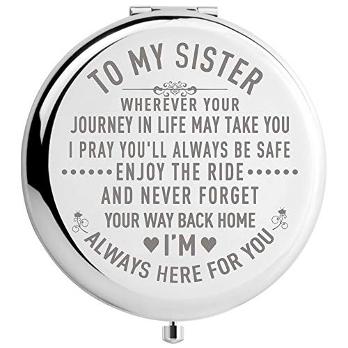 DIDADIC Sister Gifts from Sister Brother Sisters Birthday Gift Ideas for Girls Engraved Gifts for Mothers Day Graduation Present for Her Silver to My Sister 2_6inch DIDADIC Sister Gifts from Sister Brother Sisters Birthday Gift Ideas for Girls Engraved Gifts for Mothers Day Graduation Present for Her Silver to My Sister 2_6inch
