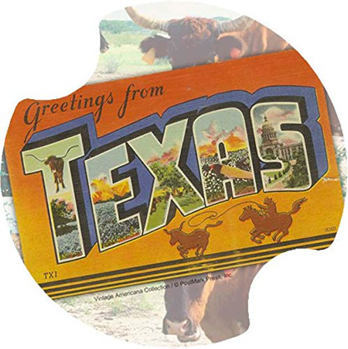 Thirstystone Greetings from Texas Car Cup Holder Coaster, 2-Pack