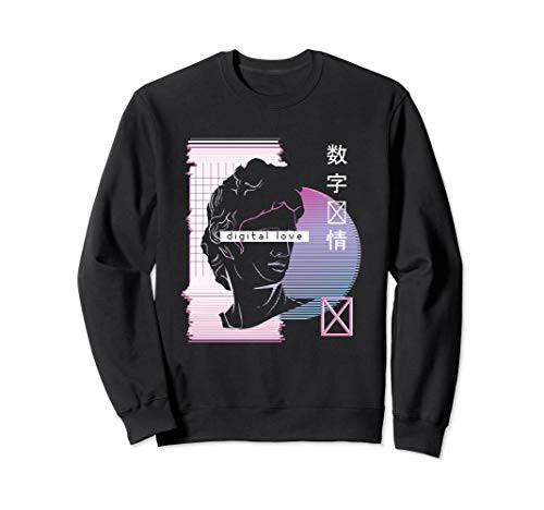 Digital Love Japanese Aesthetic Vaporwave Anime Otaku Glitch Sweatshirt