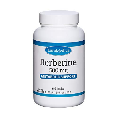 EuroMedica Berberine 500 mg - 60 Capsules - Indian Barberry - Metabolic Support Healthy Blood Sugar Levels - Non-GMO Vegan - 60 Servings