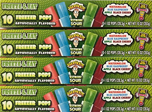 Warheads Extreme Sour Freezer Pops Freeze and Eat 40 1oz Bars