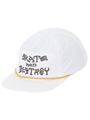 Thrasher Skate and Destroy Puff Ink Snapback Hat White OS