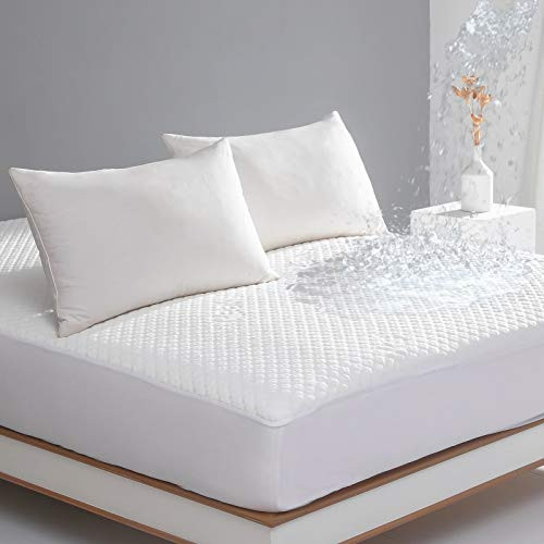 Queen Size Bed Waterproof Bamboo Mattress Protector-Cooling Fitted Mattress Pad Cover with Deep Pocket Up to 18-Hypoallergenic Queen Size Bed Waterproof Bamboo Mattress Protector-Cooling Fitted Mattress Pad Cover with Deep Pocket Up to 18-Hypoallergenic