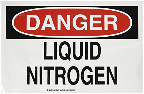Brady 126323 Chemical and Hazard Sign LegendLiquid Nitrogen 10 Height 14 Width Black and Red on White