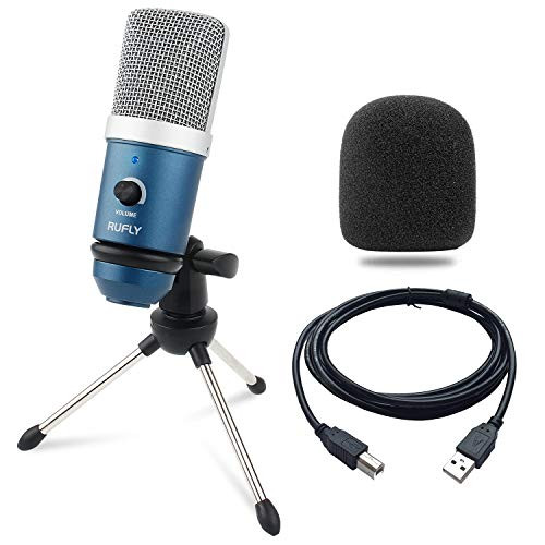 USB Streaming Podcast Microphone Professional Computer PC Mic 192KHz24bit Studio Cardioid Condenser Recording Microphone for Streaming Podcast PS4 Gaming Skype Chatting YouTube Voice Overs