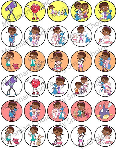 30 x Edible Cupcake Toppers  Doc Mcstuffins Themed Collection of Edible Cake Decorations | Uncut Edible Prints on Wafer Sheet